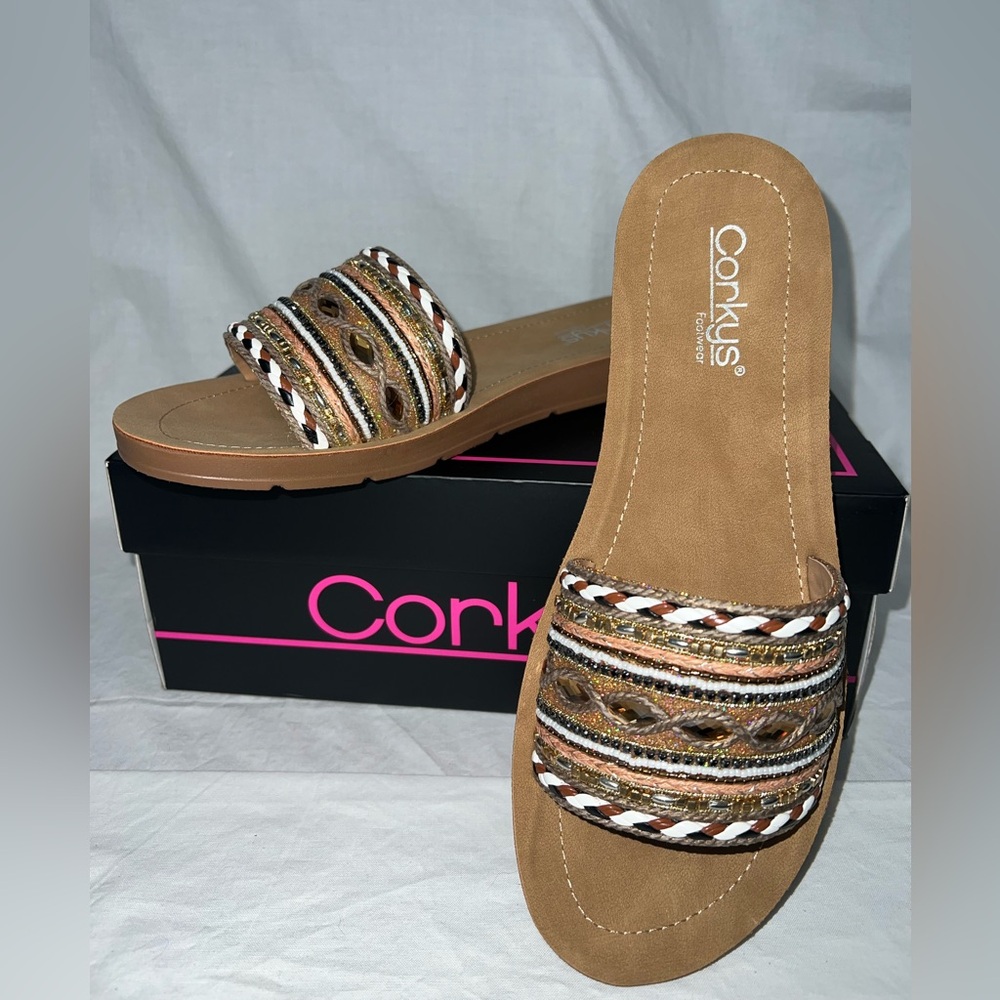 Corky’s Vacation Mode Sandals, size 10